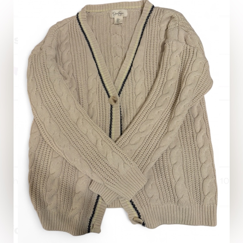Jessica Simpson Cream Cable Knit Cardigan